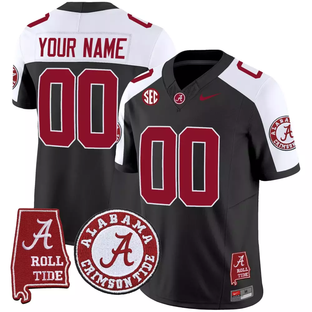 black alternate men alabama crimson tide vapor limited custom jersey v4 alabama map all stitched