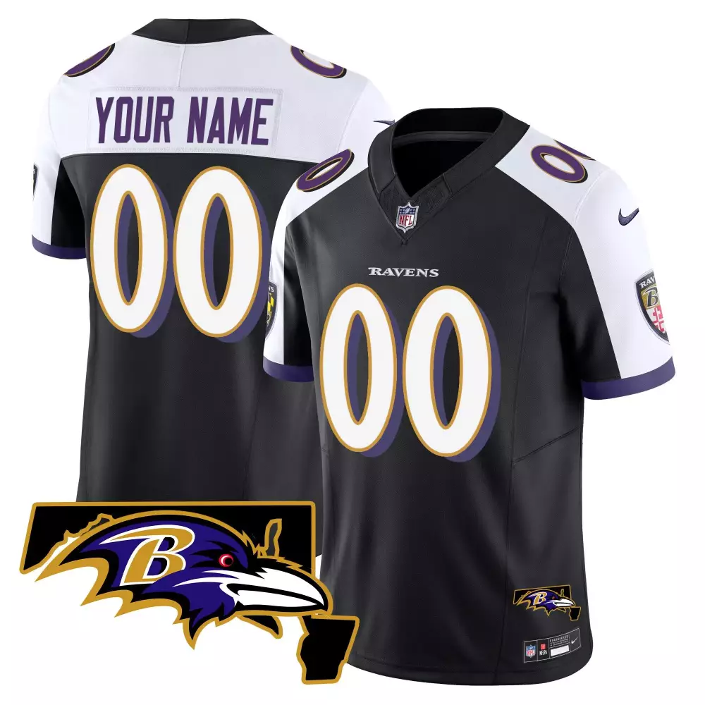 Maryland Patch Black Alternate Jersey | Baltimore Ravens Vapor Limited Edition | Custom Stitched Fan Gear | For Men, Women & Youth