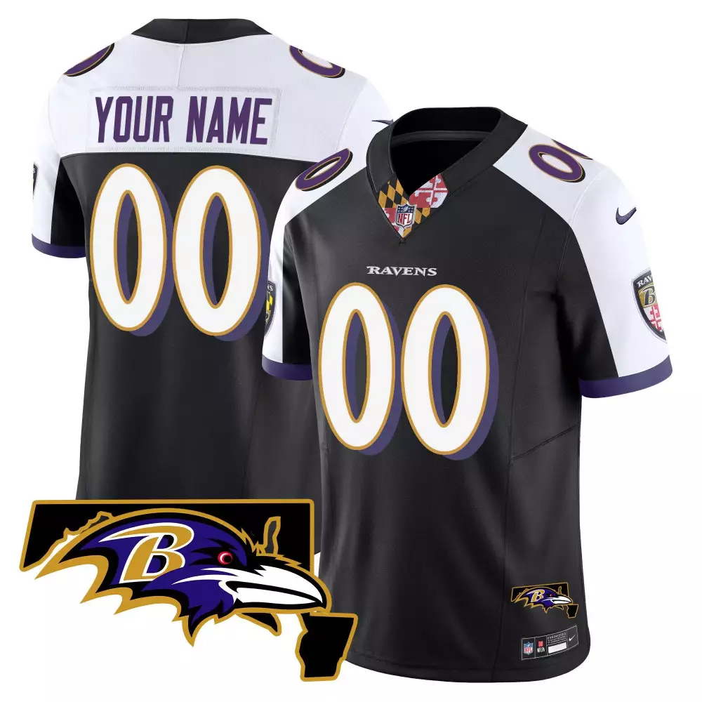 Maryland Patch Black Alternate Jersey | Baltimore Ravens Vapor Limited Edition | Custom Stitched Fan Gear | For Men, Women & Youth
