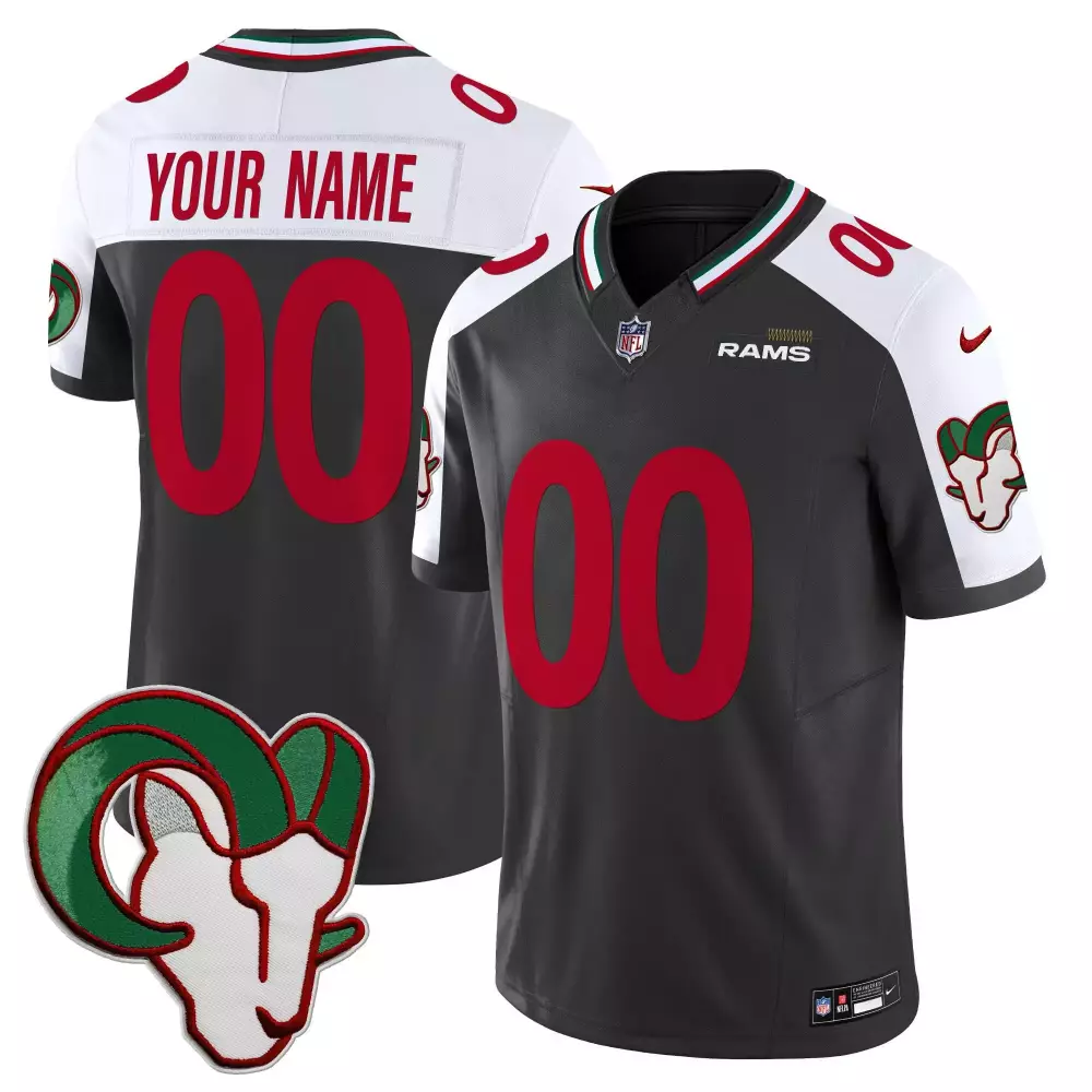 black alternate men los angeles rams mexico vapor limited custom jersey all stitched