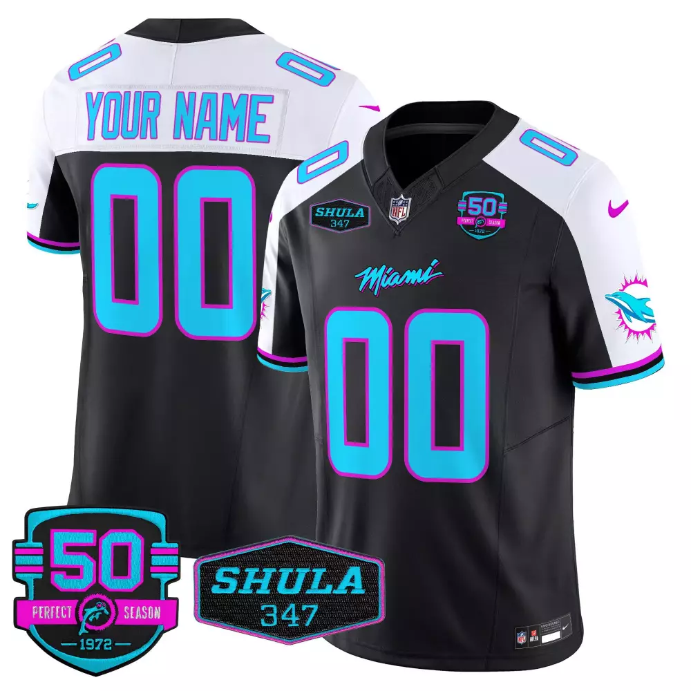 Miami Dolphins Black Alternate Miami Vice Jersey | Vapor Limited Edition Custom Gear | For Men, Women & Youth