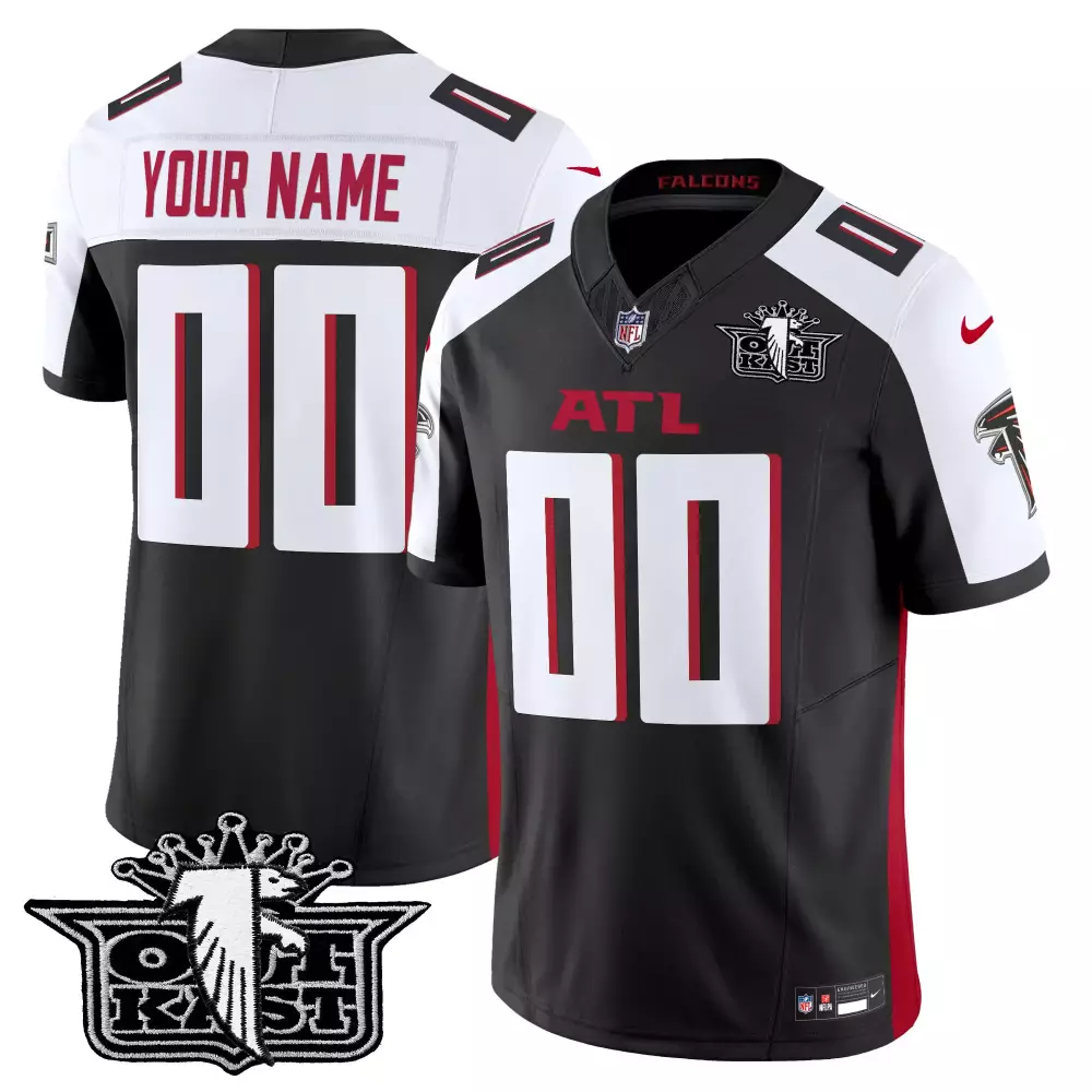 black alternate men outkast x atlanta falcons 2024 vapor limited custom jersey v2 all stitched