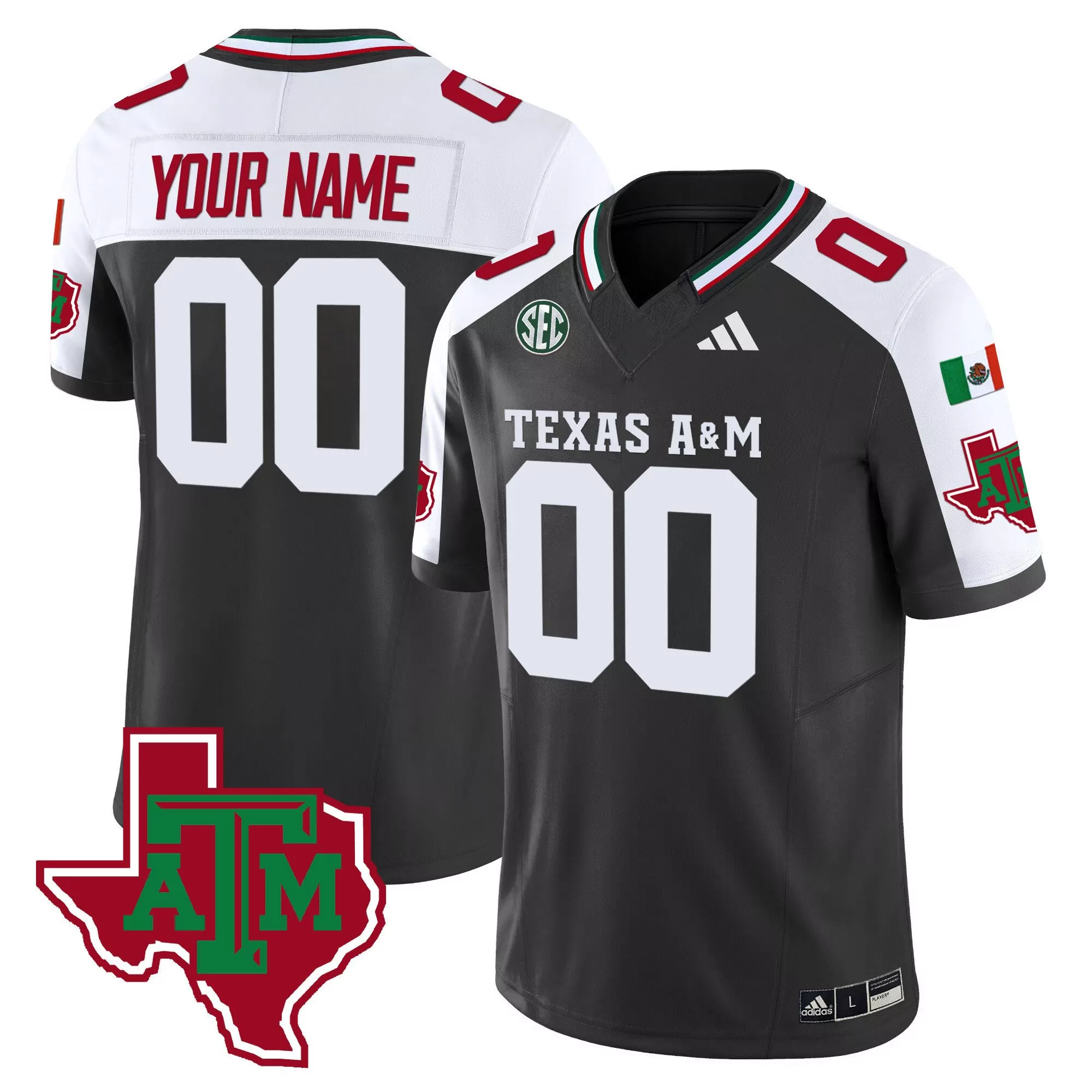 black alternate men texas am aggies mexico vapor custom jersey all stitched