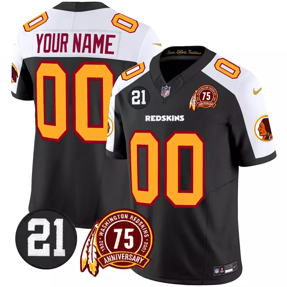 black alternate men washington redskins 75th sean taylor patch vapor limited custom jersey all stitched