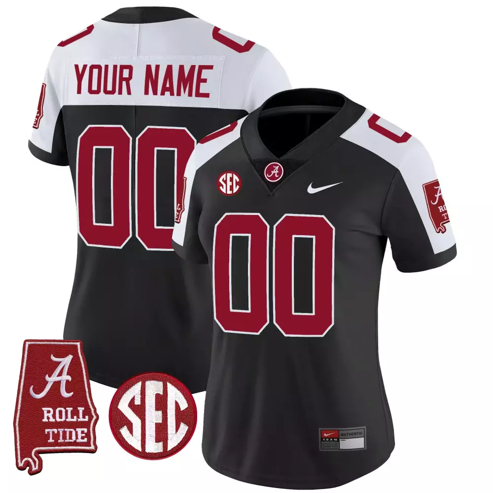 black alternate women alabama crimson tide rose bowl patch vapor custom jersey all stitched