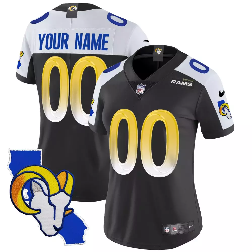 black alternate men los angeles rams mexico vapor limited custom jersey all stitched