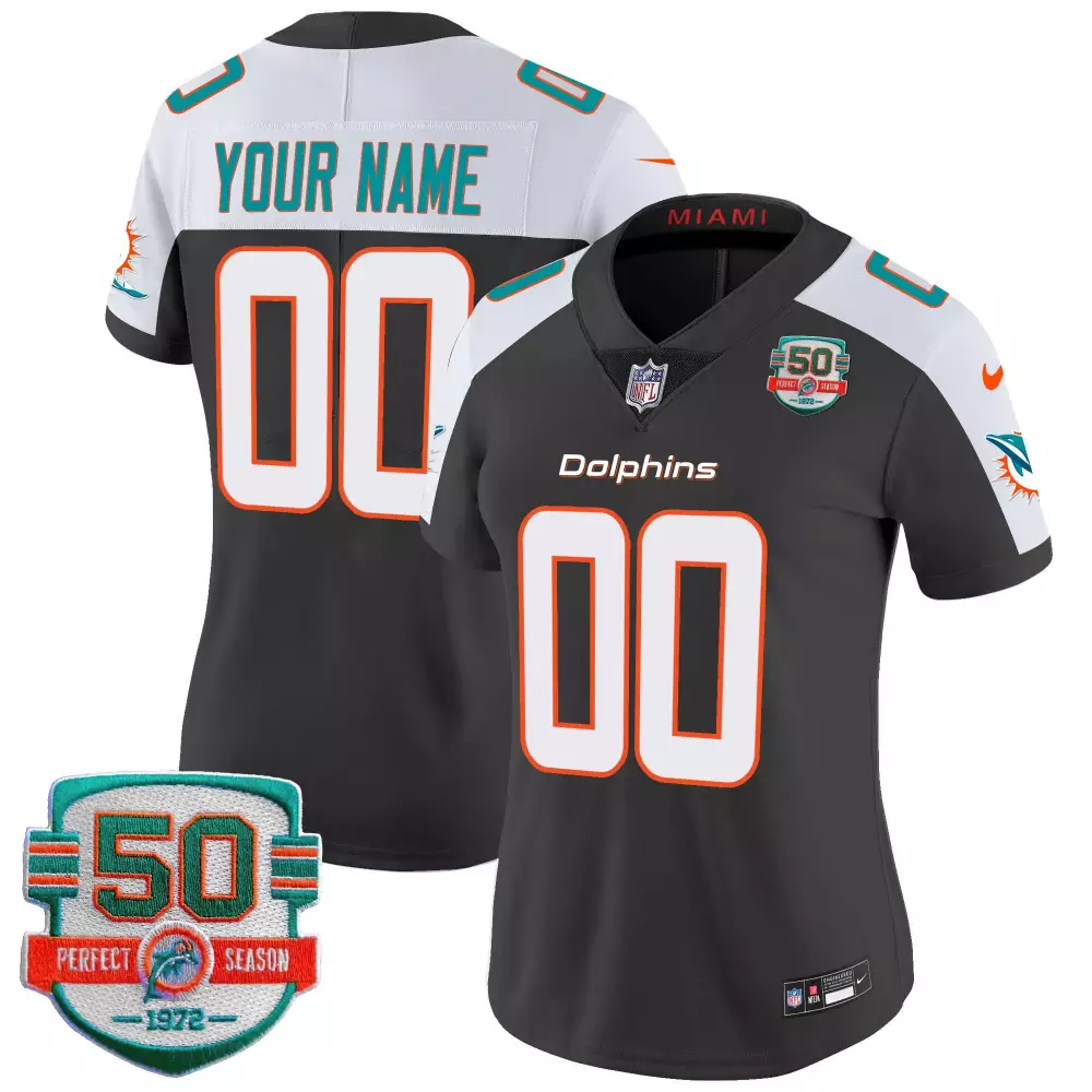 Miami Dolphins 50th Don Shula Memorial Custom Jersey | Orange Vapor Stitched | Limited Edition Fan Gear | For Men, Women & Youth