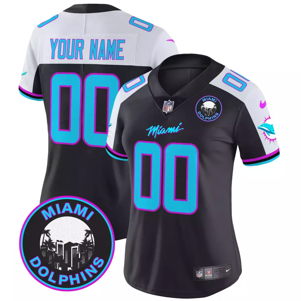 Miami Dolphins Black Alternate Miami Vice Jersey | Vapor Limited Edition Custom Gear | For Men, Women & Youth