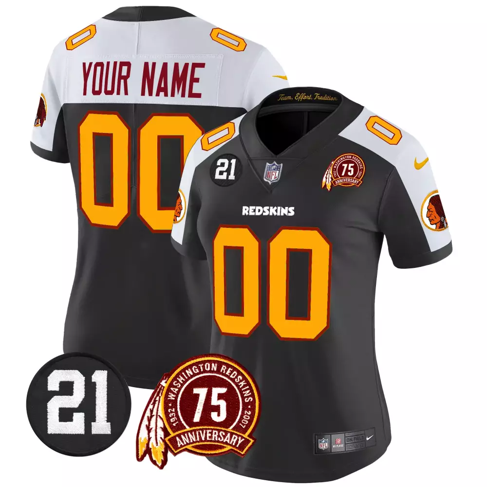 black alternate women washington redskins 75th sean taylor patch vapor limited custom jersey all stitched