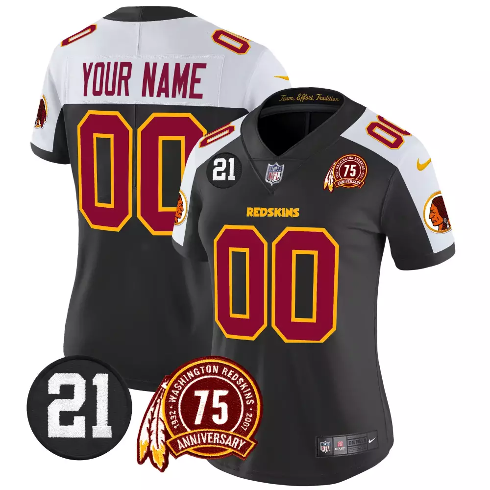 black alternate women washington redskins 75th sean taylor patch vapor limited custom jersey all stitched