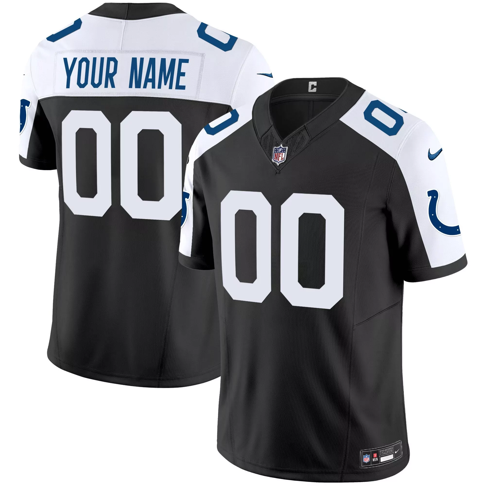 black alternate youth indianapolis colts vapor limited custom jersey all stitched