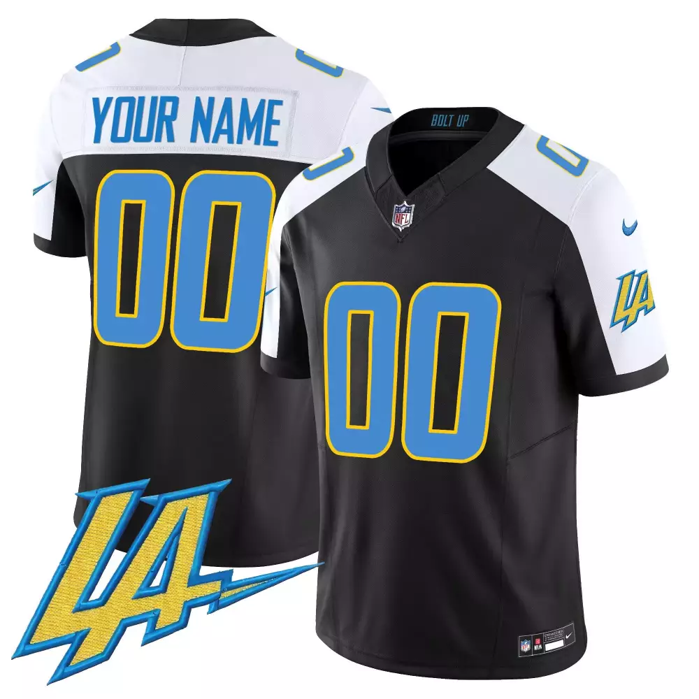 black alternate women los angeles chargers vapor limited custom jersey v2 all stitched
