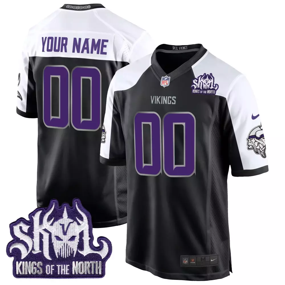 black alternate youth minnesota vikings 2024 vapor limited custom jersey est 1961 patch all stitched