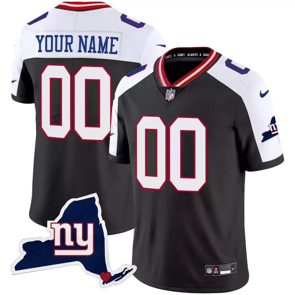 black alternate youth new york giants est 1925 patch vapor limited custom jersey all stitched