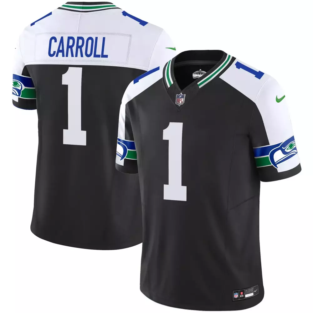 Black Alternate Youth Jersey | Pete Carroll Seattle Seahawks Throwback Vapor Limited | All Stitched Fan Gear | For Men, Women & Youth