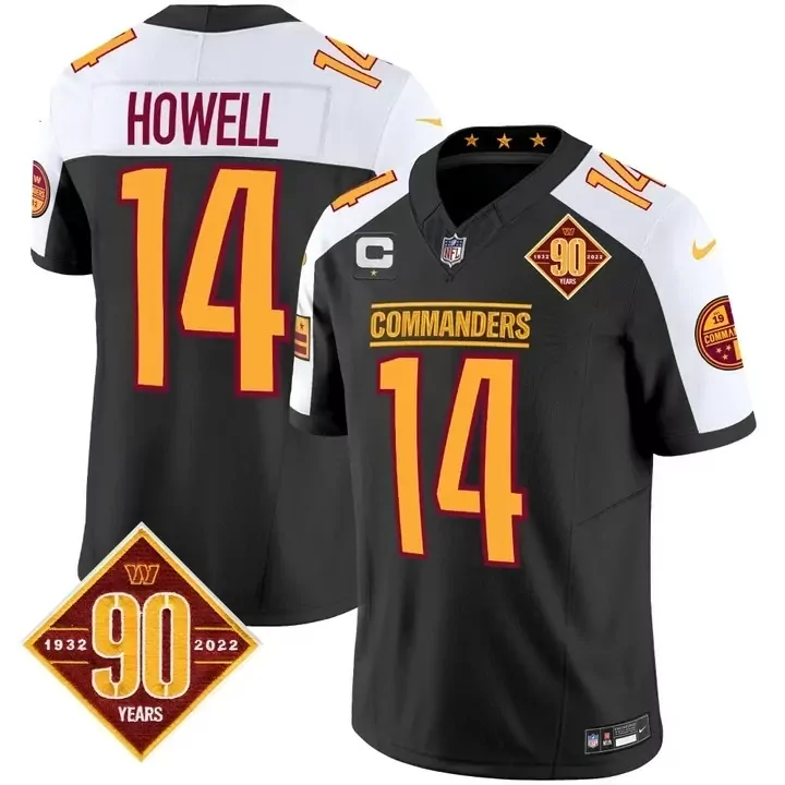 black alternate women washington commanders 90th anniversary patch vapor custom jersey v2 all stitched