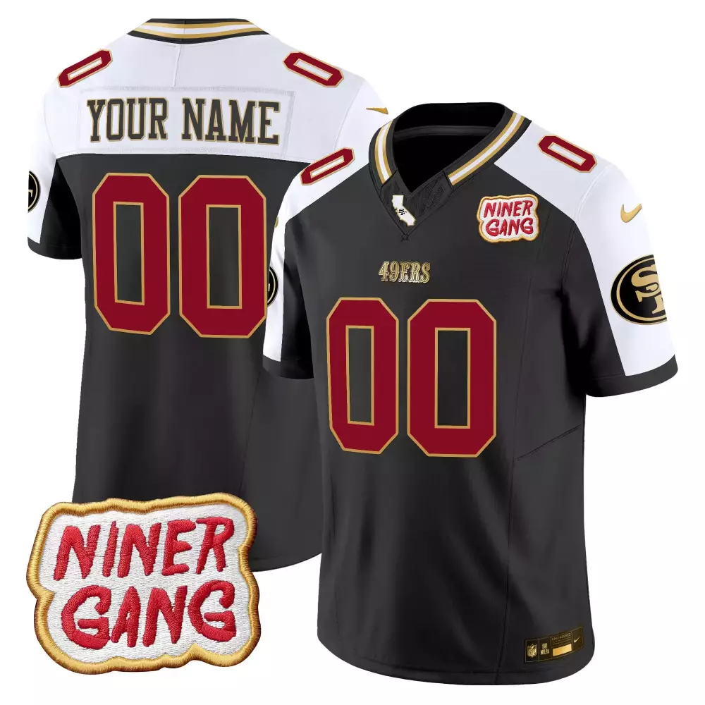 San Francisco 49ers 2024 Black Alternate Youth Custom Jersey | Niner Gang Patch | Vapor Stitched Fan Gear | For Men, Women & Youth