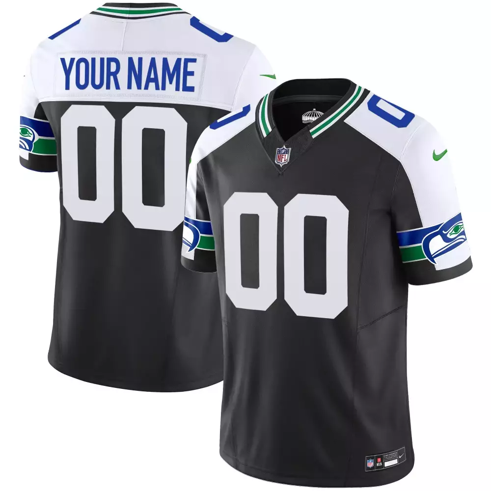 Youth Seattle Seahawks Black Alternate Throwback Vapor Limited Jersey | Custom Stitched Design | Fan Gear for Game Day | For Men, Women & Youth