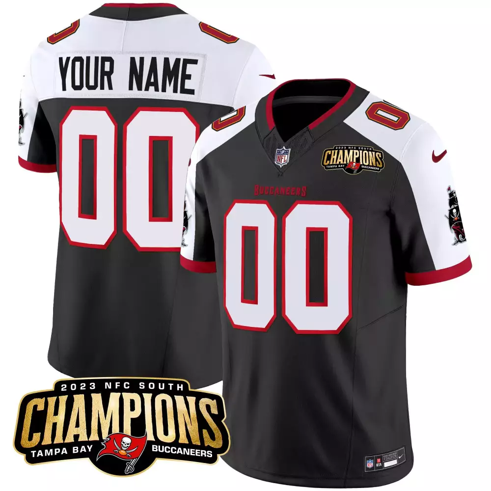 Tampa Bay Buccaneers Youth Black Alternate 2023 NFC South Champions Jersey | Gold Trim Vapor Custom | Perfect Fan Gear for Men, Women & Youth