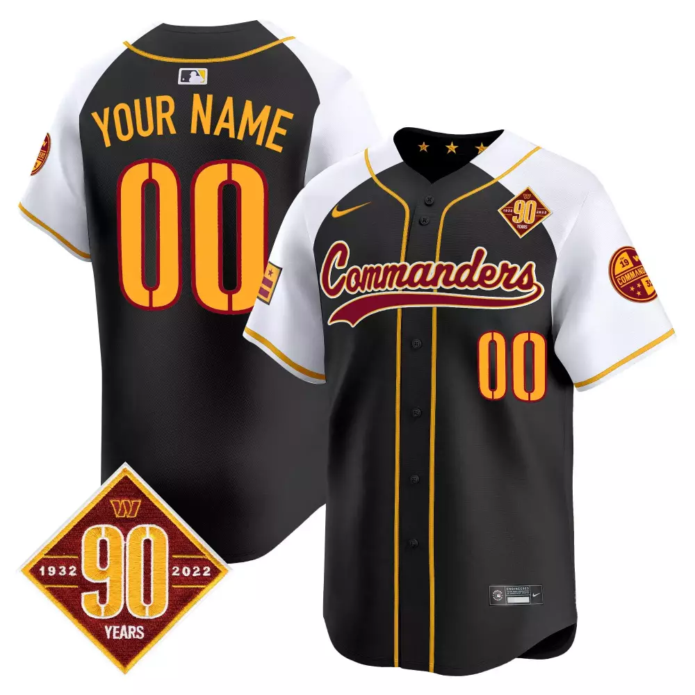 Washington Commanders Youth Black Alternate 90th Anniversary Patch Vapor Premier Limited Custom Jersey | Stitched Fan Gear | For Men, Women & Youth
