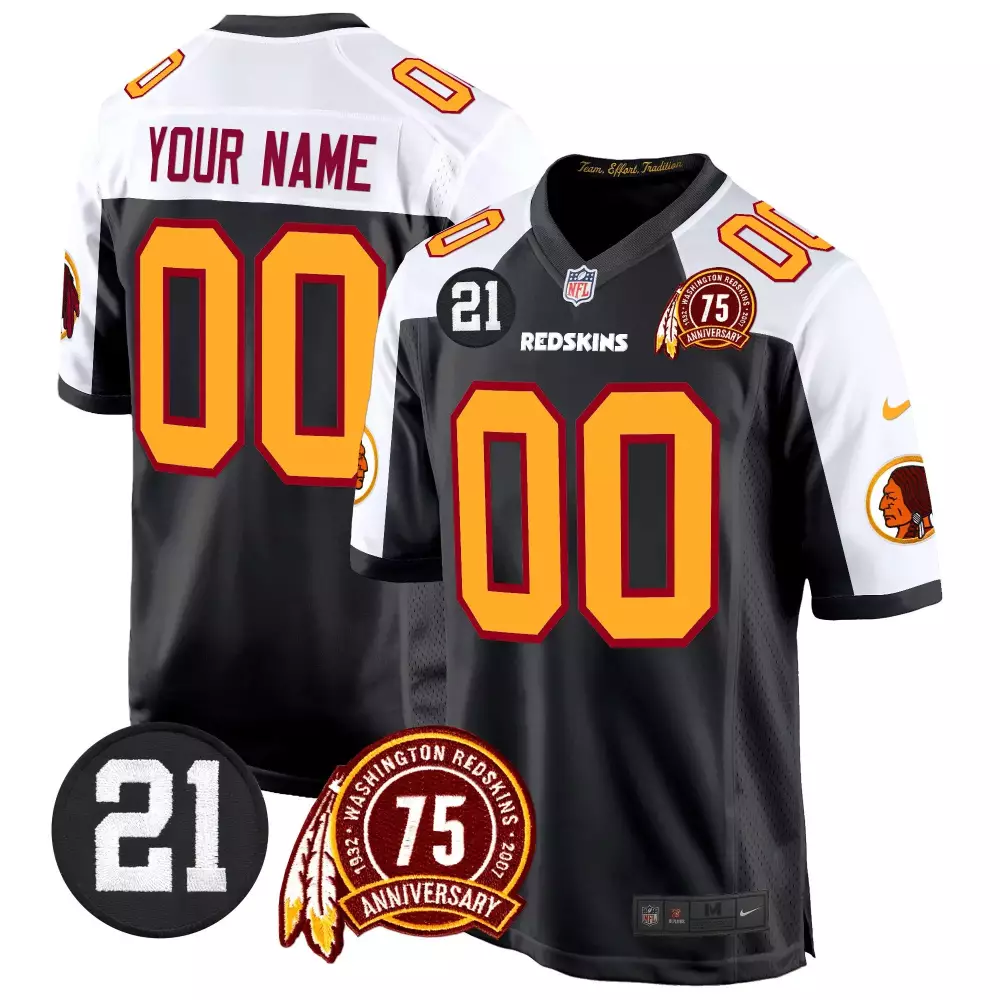 black alternate youth washington redskins 75th sean taylor patch game custom jersey all stitched