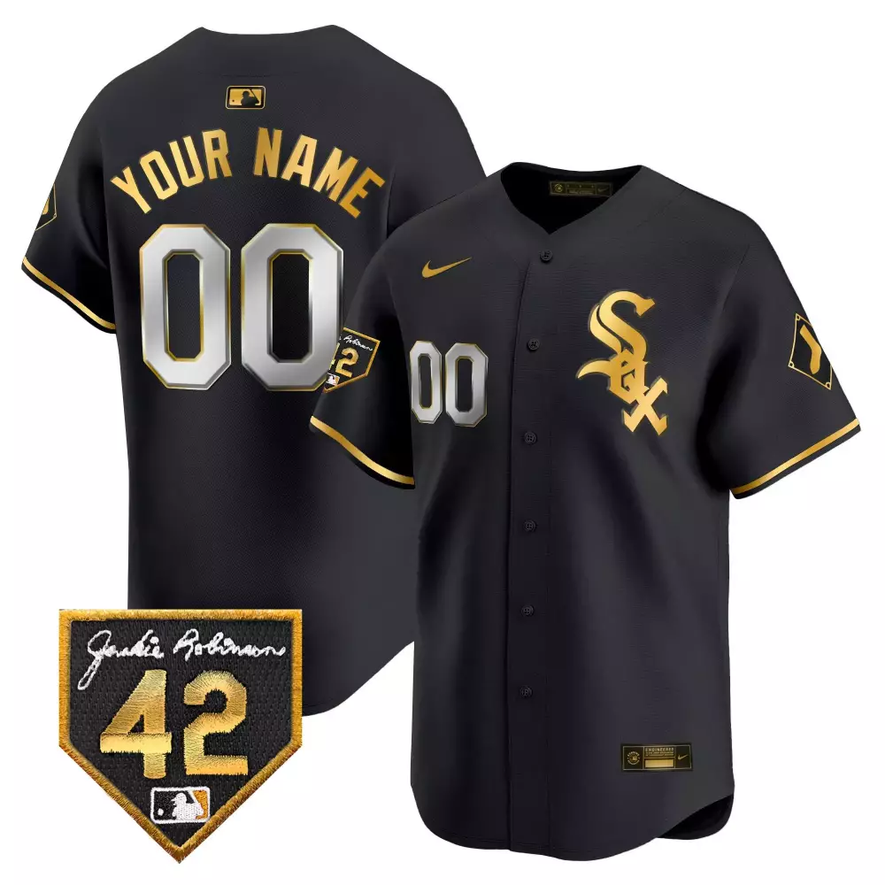 Black Gold Men's 2024 Jackie Robinson Patch Jersey | Chicago White Sox Premier Limited Edition | For Men