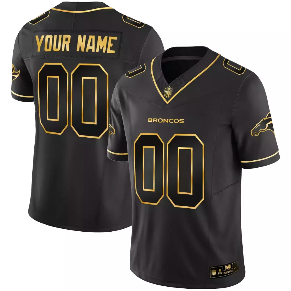 Denver Broncos Black Gold Men's Vapor Jersey | Limited Edition Stitched Fan Gear | For Men, Women & Youth