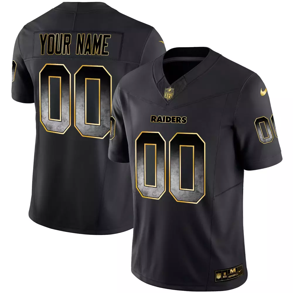 Arch Smoke Vapor Custom Black Youth Raiders Jersey | All Stitched | Game Day Outfit for Men, Women & Youth