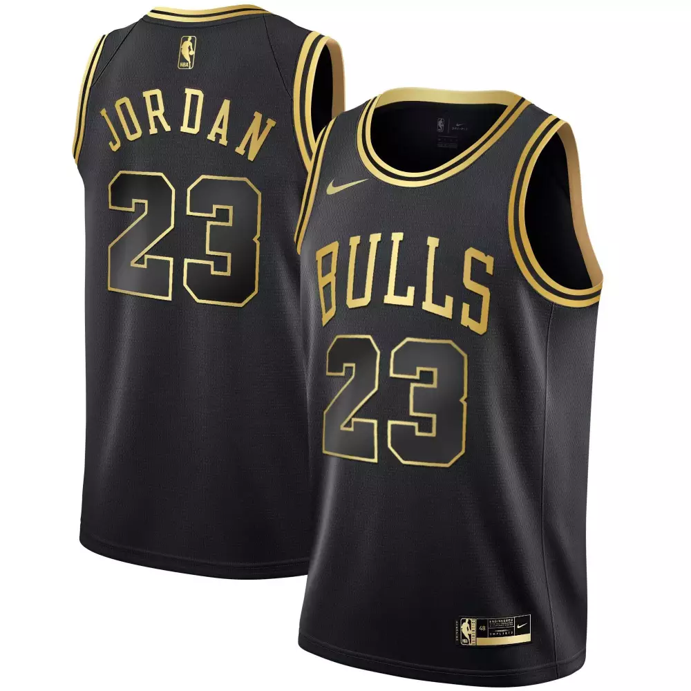 black gold men michael jordan chicago bulls white gold black gold jersey all stitched