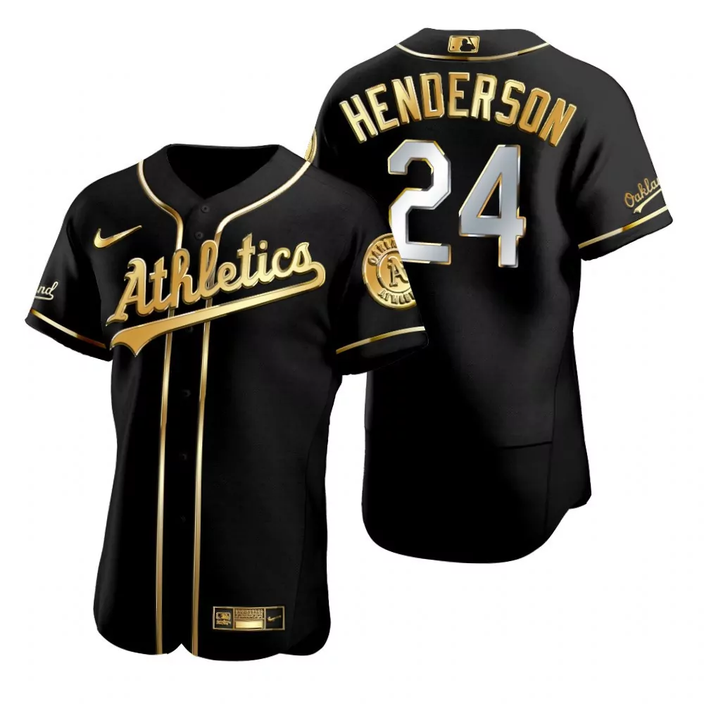 black gold men rickey henderson oakland athletics black gold jersey all stitched