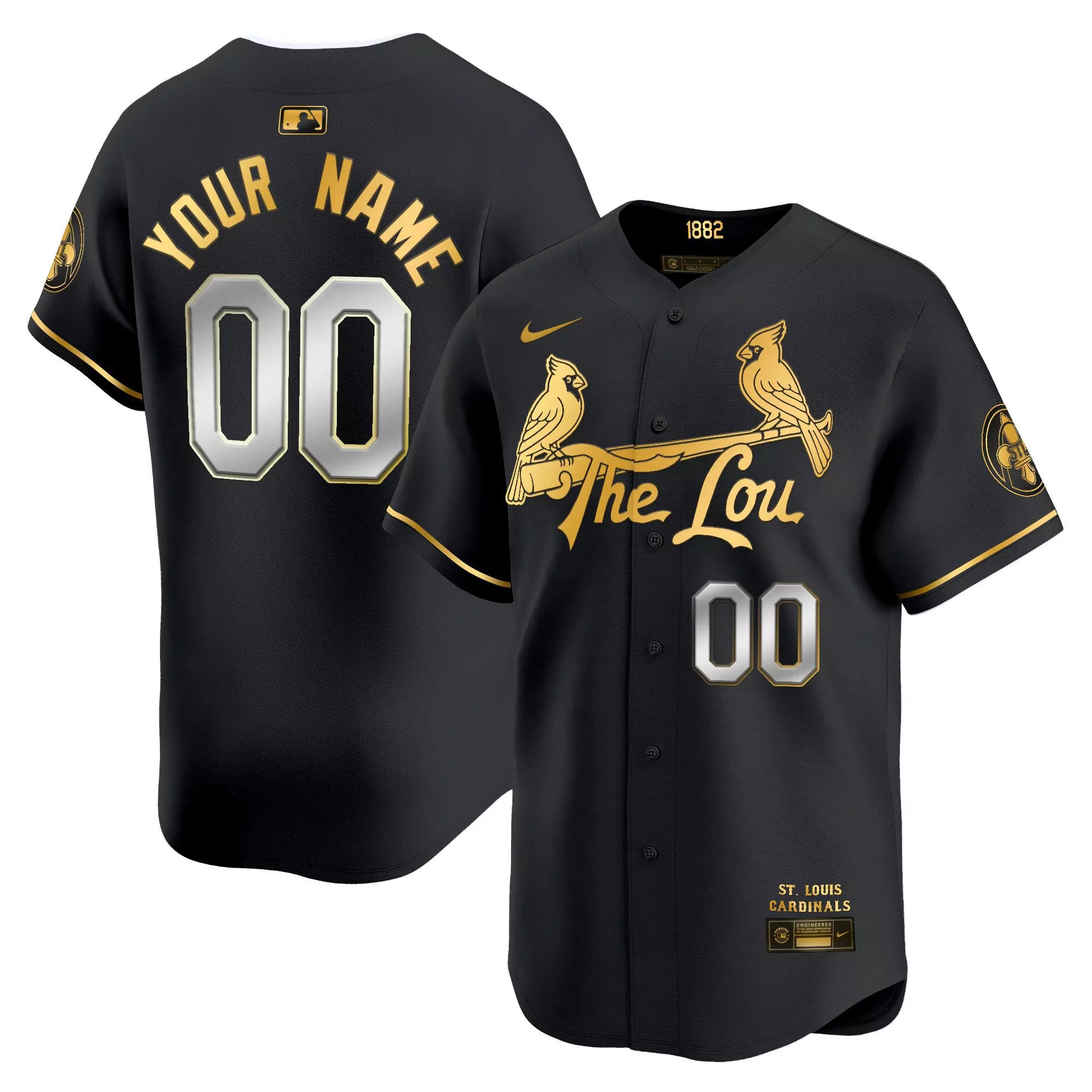 black gold men st louis cardinals 2024 city connect vapor premier limited custom jersey all stitched