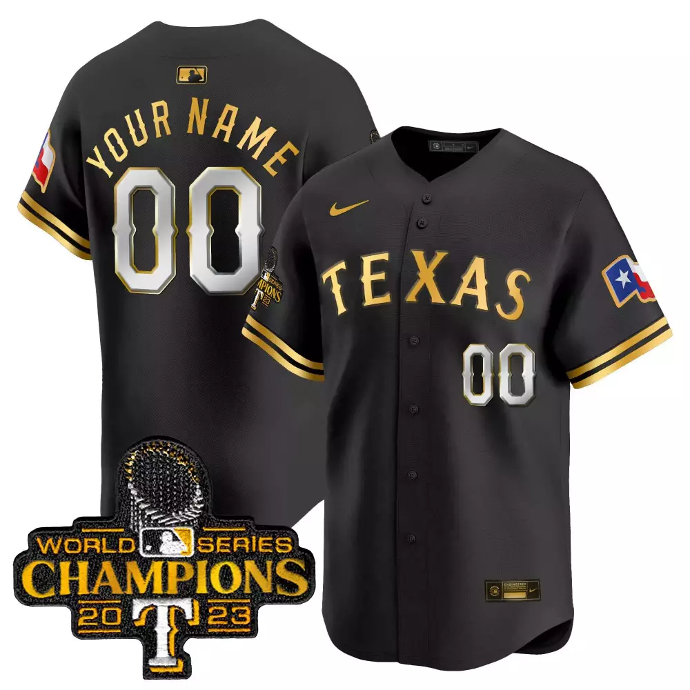 Texas Rangers World Series Champions Vapor Premier Limited Jersey | Black Gold Stitched | Fan Gear for Men, Women & Youth