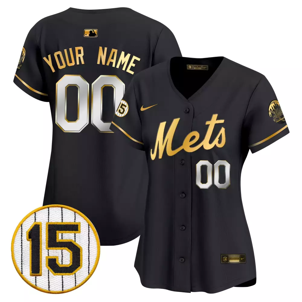Black Gold Women's New York Mets 2024 Spring Training Vapor Premier Limited Custom Jersey V2 | All Stitched | For Men, Women & Youth