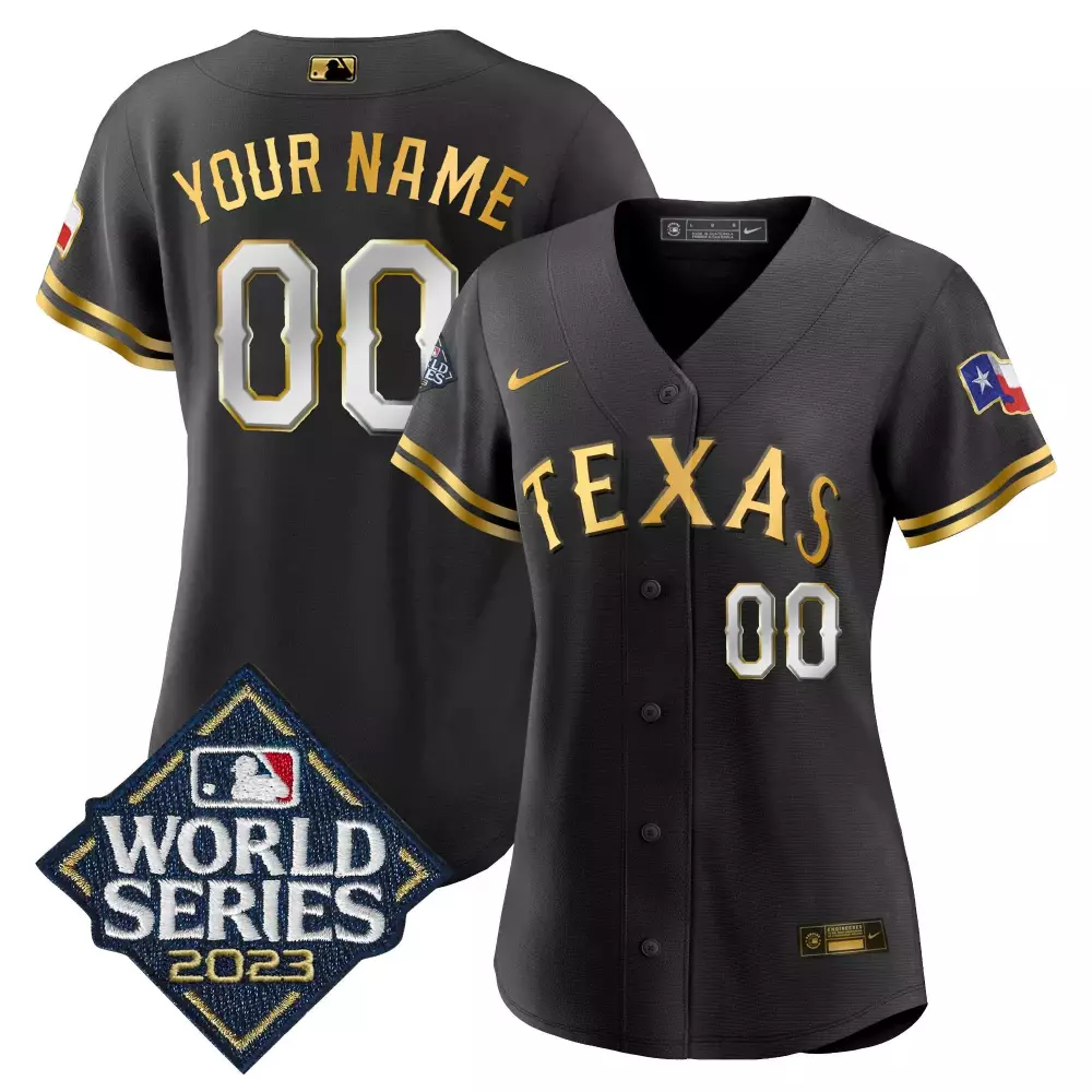 Texas Rangers 2023 World Series Cool Base Gold Trim Red Youth Custom Jersey V2 | All Stitched | Game Day Outfit | For Men, Women & Youth