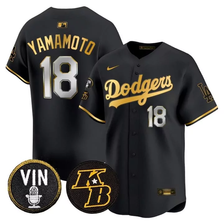 Yamamoto Dodgers Black Gold 2024 Limited Jersey | World Tour Seoul Series Patch | Premier Fan Gear for Women