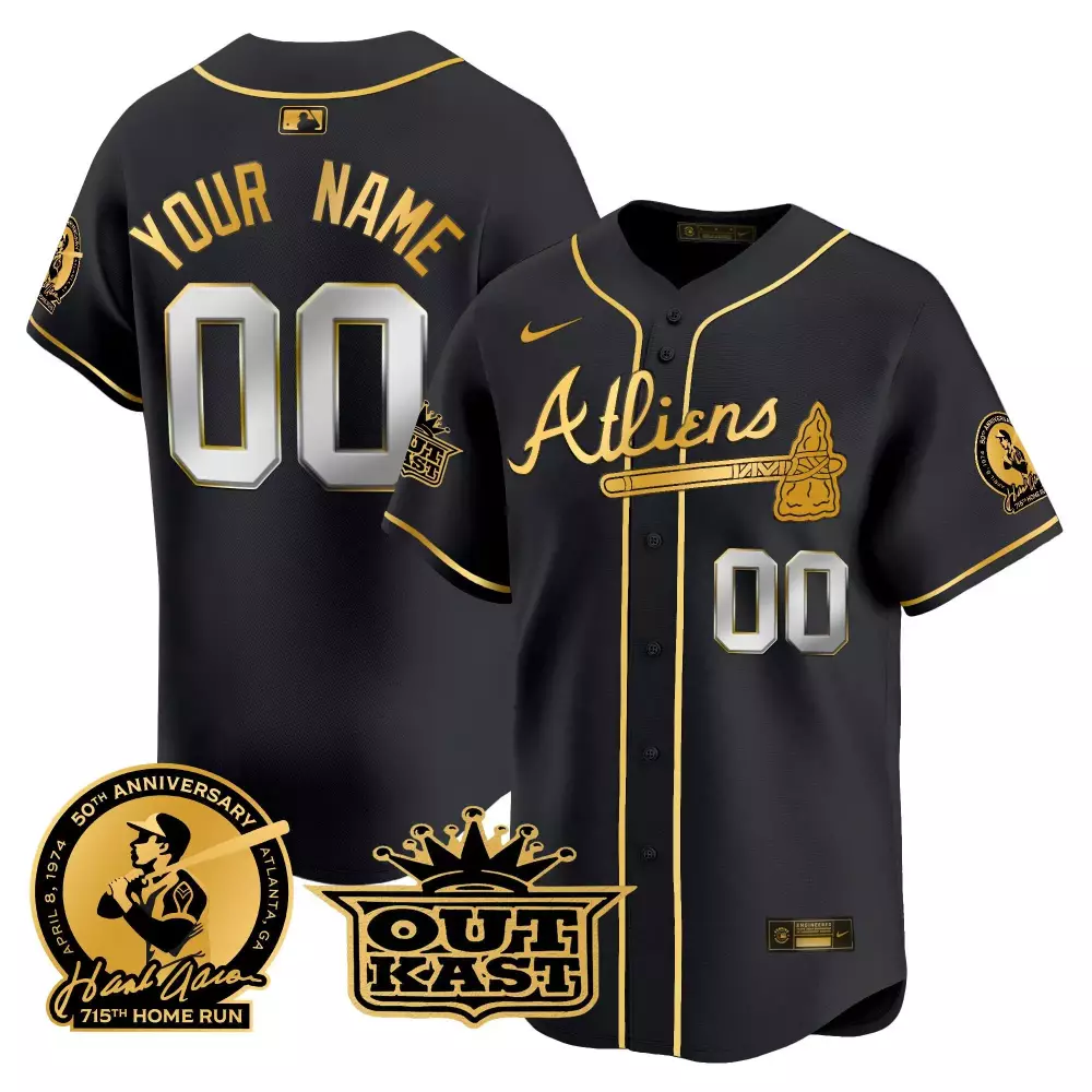 Atliens Green Men's Atlanta Braves Atliens Flex Base Custom Jersey V3 | All Stitched | Fan Gear | For Men, Women & Youth