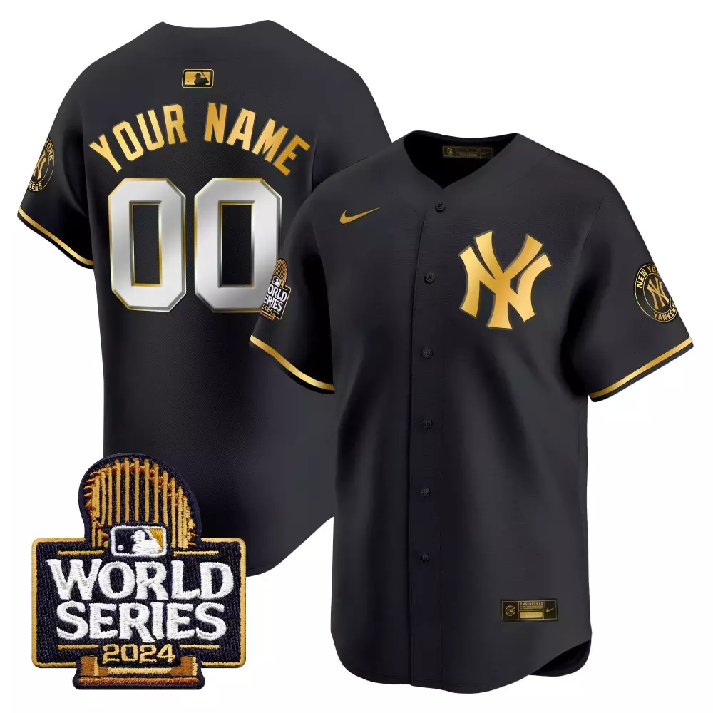World Series Black Gold Yankees Vapor Premier Limited Jersey | Stitched Fan Gear for Youth | For Men, Women & Youth