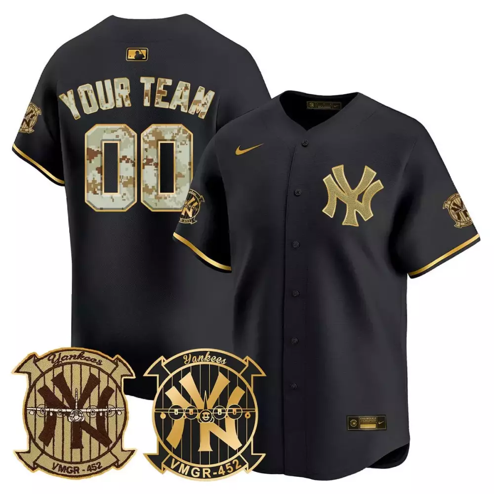 black gold youth new york yankees desert usmc alternate vapor premier limited custom jersey all stitched