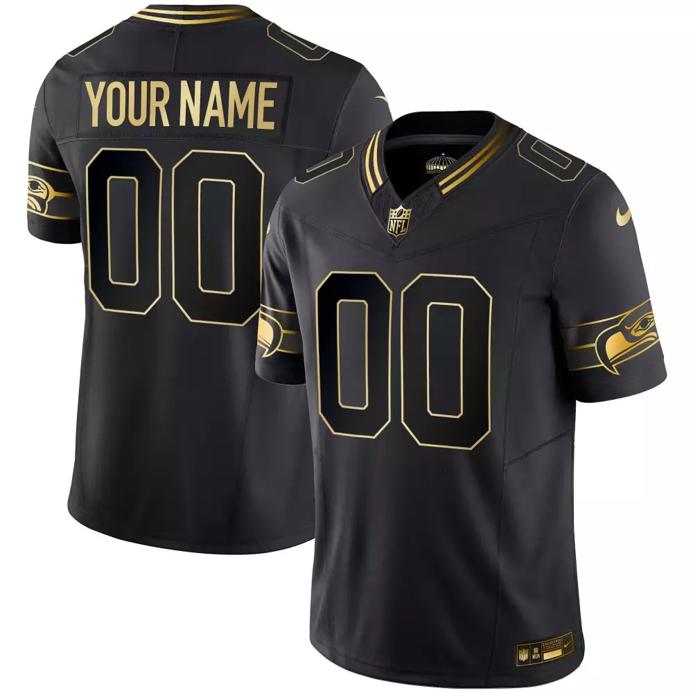 Seattle Seahawks Black Gold Youth Throwback Vapor Limited Jersey | All Stitched | Fan Gear for Game Day | For Men, Women & Youth