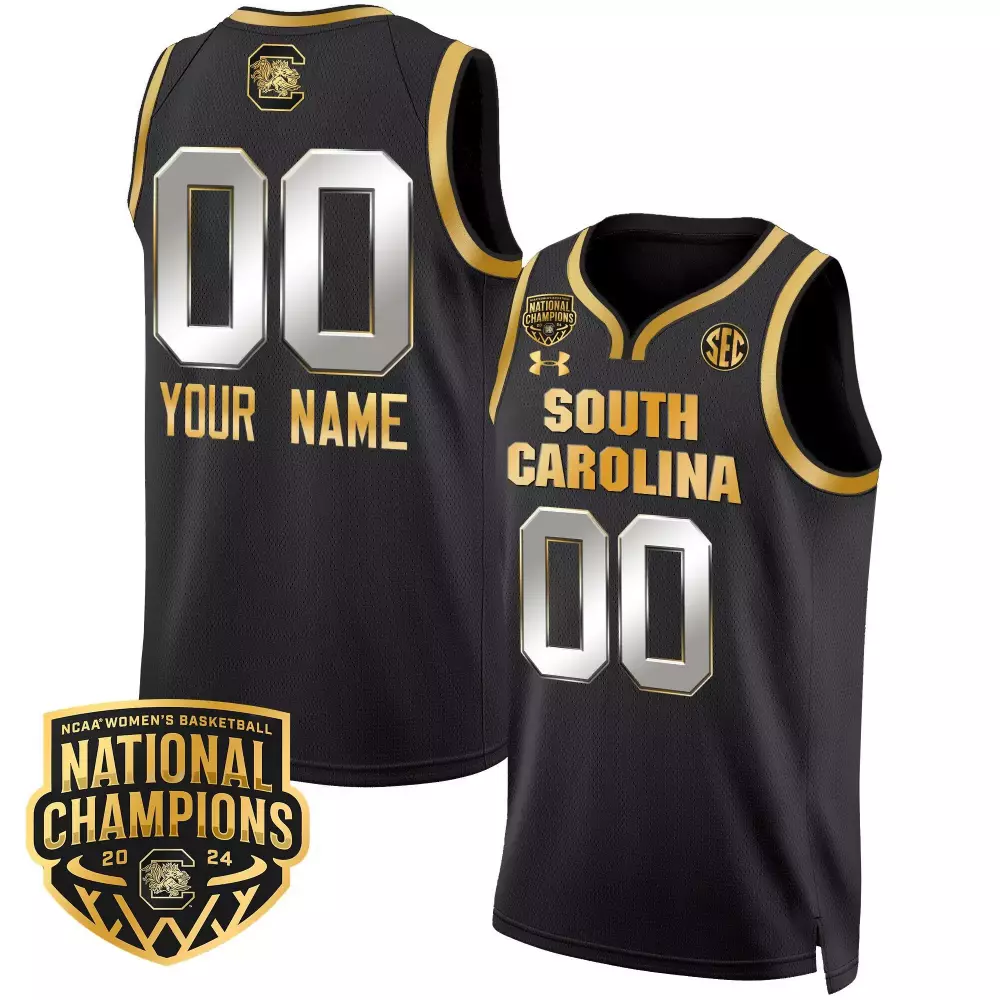 black gold youth south carolina gamecocks 2024 final four basketball custom jersey v2 women patch all stitched