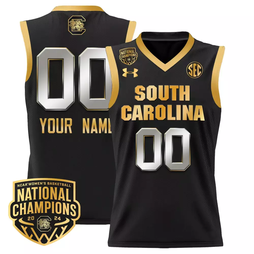 black gold youth south carolina gamecocks 2024 final four basketball custom jersey v2 women patch all stitched