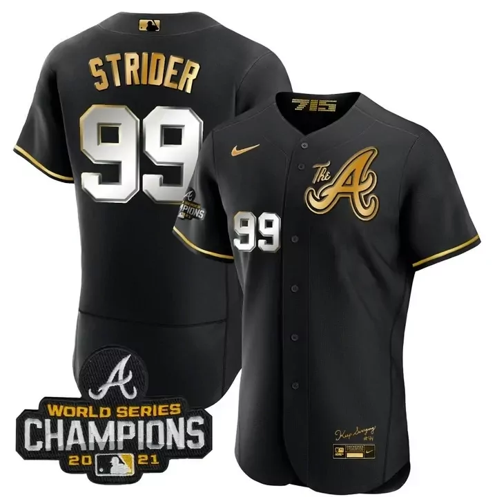 black gold youth atlanta braves the a gold flag custom jersey all stitched