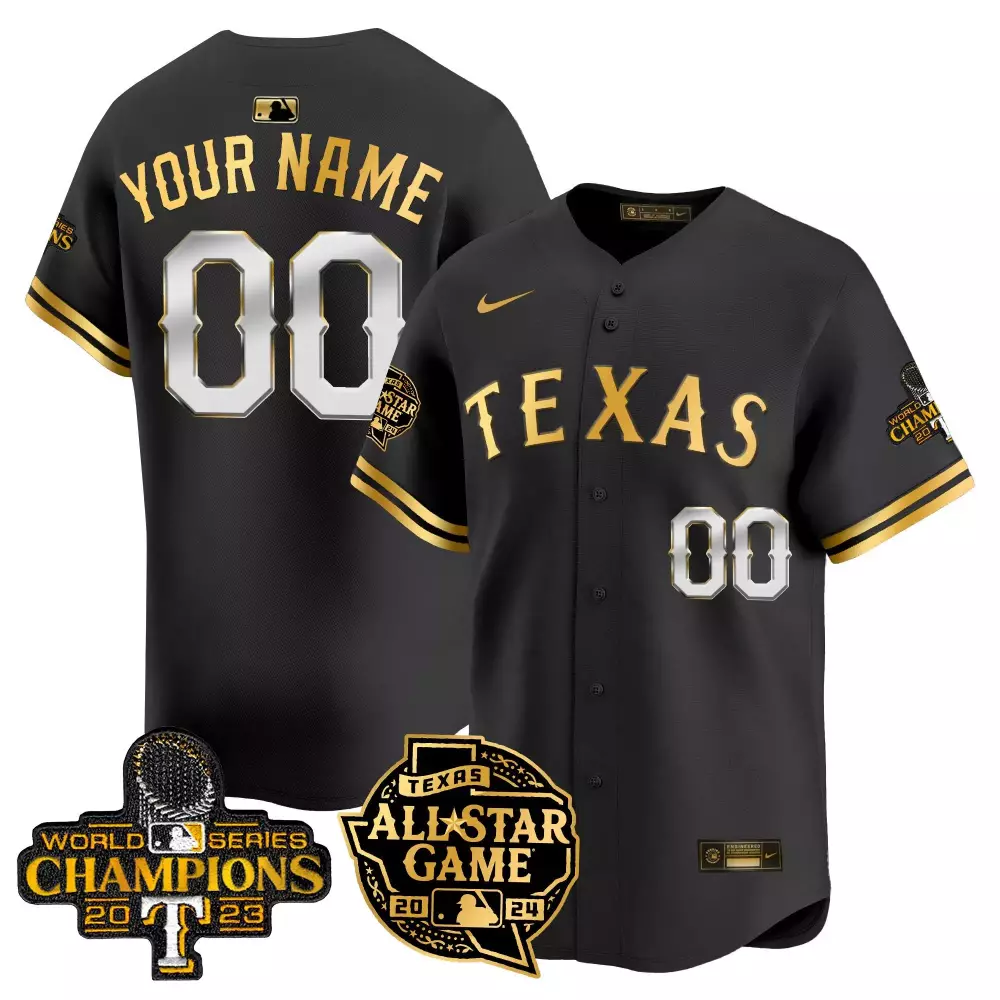 black gold youth texas rangers 2024 all star game patch vapor premier limited custom jersey all stitched