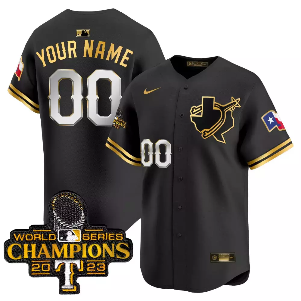 Texas Rangers Black Gold Youth Jersey | 2023 World Series Champions | Vapor Premier Limited Edition | Fan Gear for Men, Women & Youth