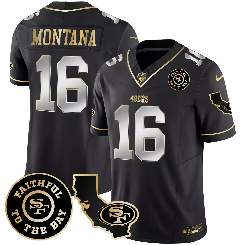 Joe Montana San Francisco 49ers Faithful California Limited Jersey | Black Vapor Style | Fan Gear for Men, Women & Youth