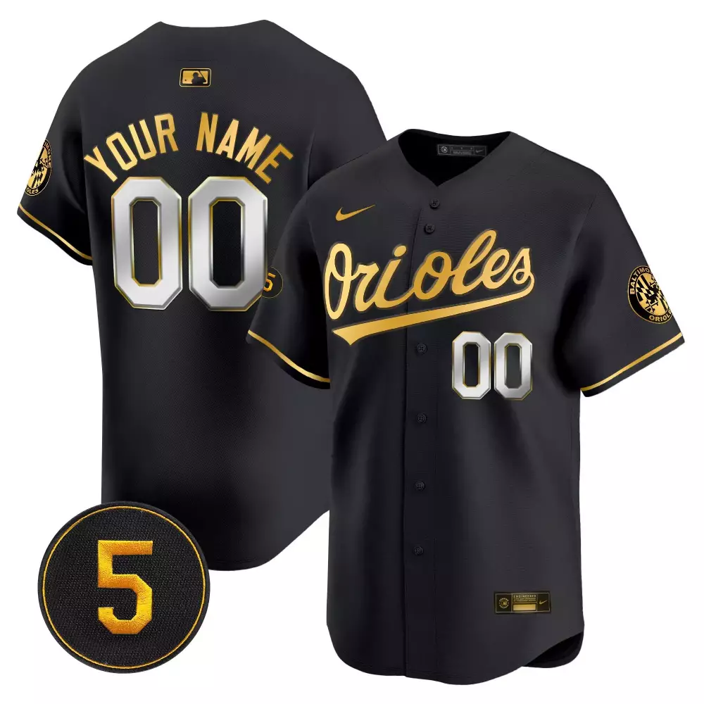 Black Limited Baltimore Orioles 2023 Special Gold Cool Custom Jersey | All Stitched Fan Gear for Men, Women & Youth