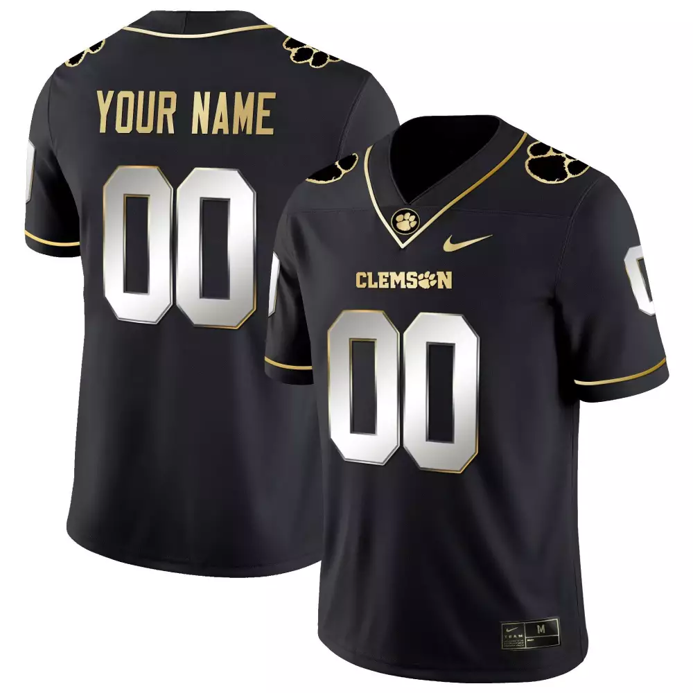 black limited men clemson tigers custom name number jersey all stitched