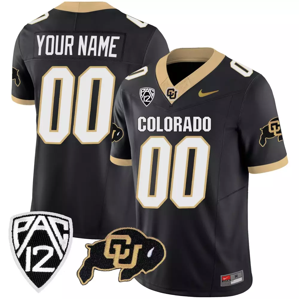 Black Limited Colorado Buffaloes 100th Seasons at Folsom Field Patch Vapor Limited Custom Jersey | Stitched Design | Fan Gear for Men, Women & Youth
