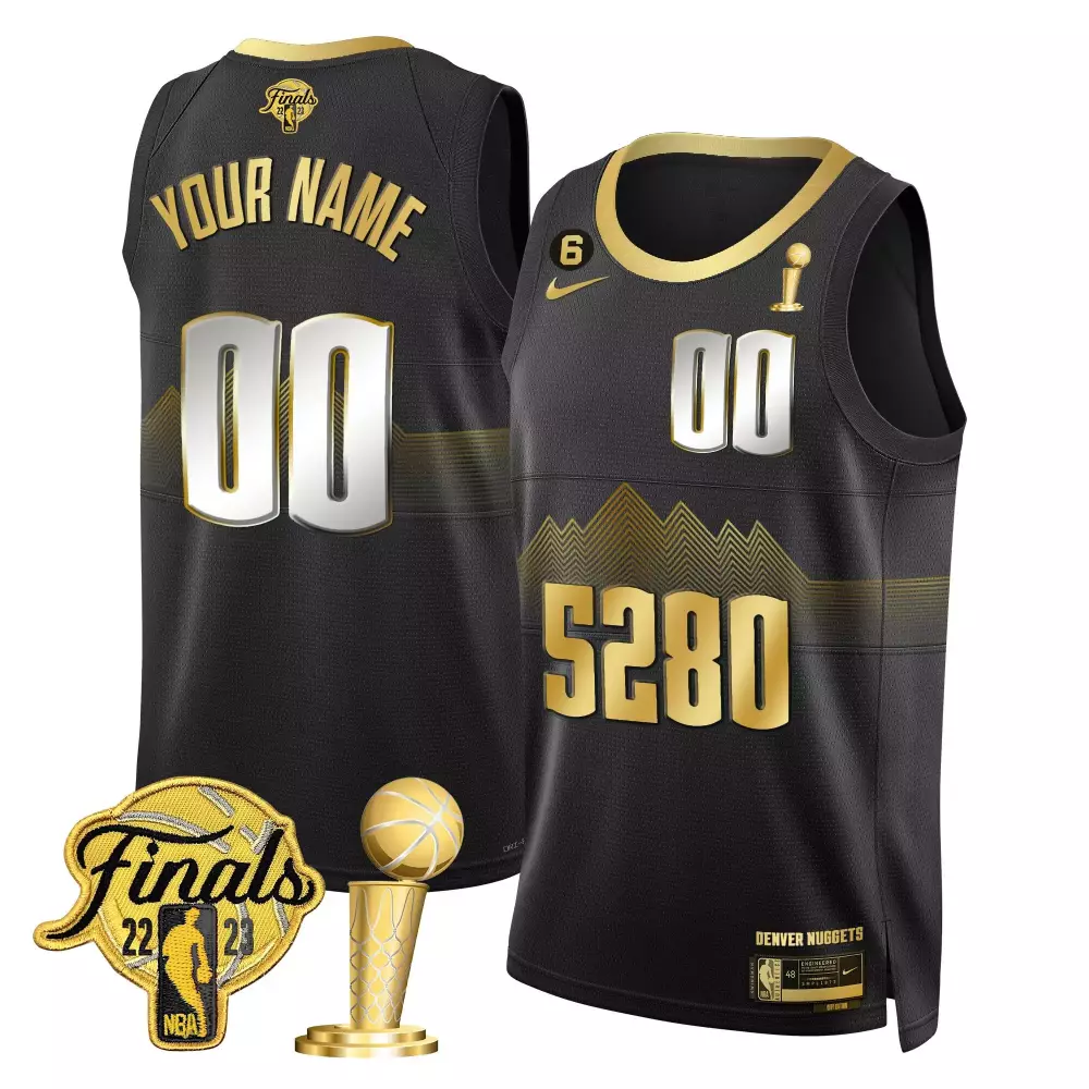 black limited men denver nuggets 2023 finals champions cool base custom jersey all stitched