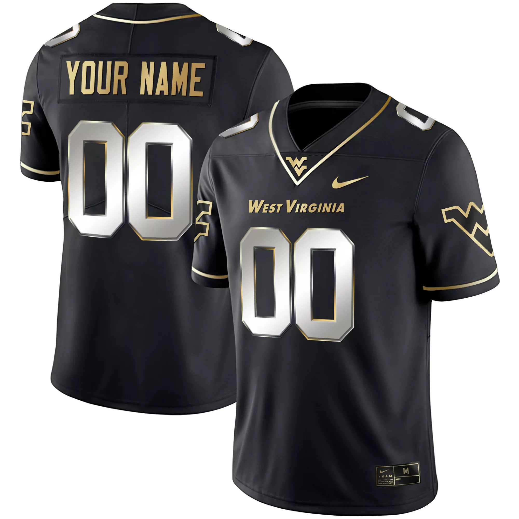 black limited men west virginia mountaineers custom name number jersey all stitched